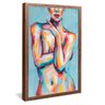 quadro pintura corpo feminino madeira