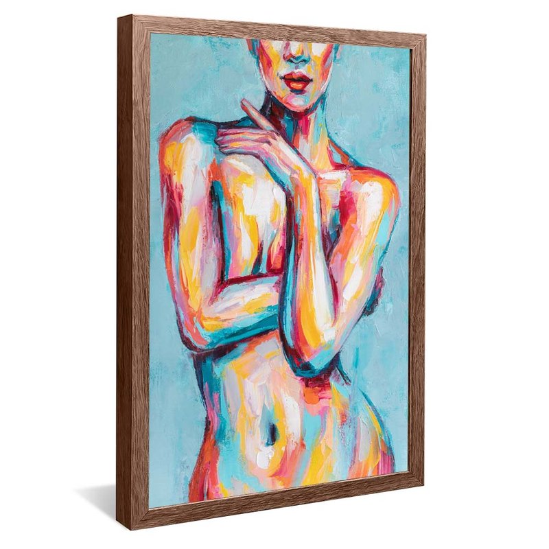 quadro pintura corpo feminino madeira