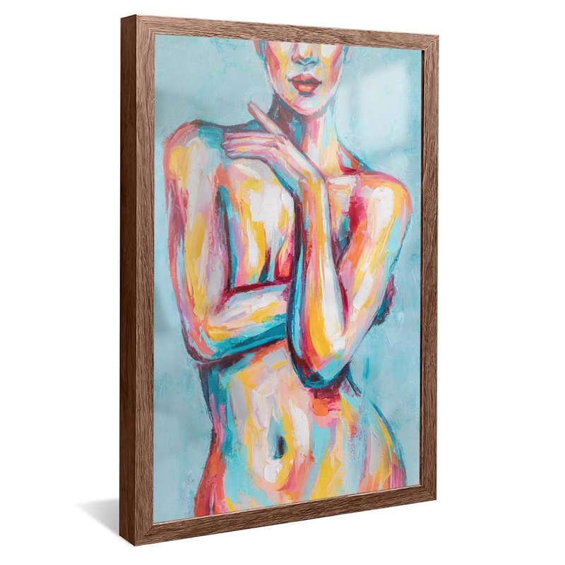 quadro pintura corpo feminino madeira reflexo
