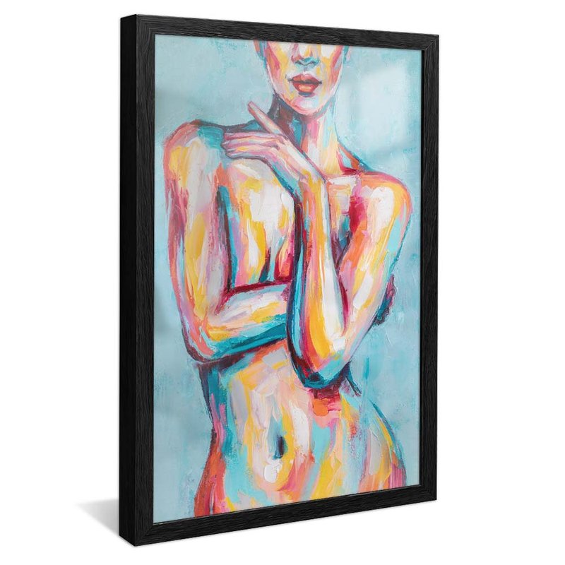 quadro pintura corpo feminino preto reflexo