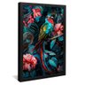 quadro quetzal e flores preto