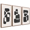 quadro 3 pecas formas abstratas madeira