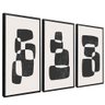 quadro 3 pecas formas abstratas preto