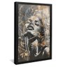 quadro pintura mulher em grafiti preto reflexo