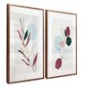 quadro folhas em linhas madeira reflexo