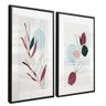 quadro folhas em linhas preto reflexo