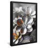 quadro floral cromado pretor reflexo
