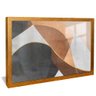 quadro circulos abstratos em nude dourado reflexo