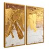 quadro 2 pecas pinceladas douradas dourado