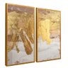 quadro 2 pecas pinceladas douradas dourado reflexo