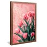 quadro floral de rosas madeira