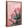 quadro floral de rosas madeira reflexo