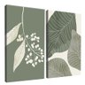 quadro duo floral verde e branco borda infinita