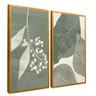 quadro duo floral verde e branco dourado reflexo