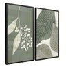 quadro duo floral verde e branco preto reflexo