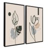quadro duo rosa em linhas preto