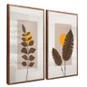 quadro duo floral e sol madeira reflexo