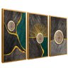 quadro trio geometria abstrata dourado