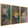 quadro trio geometria abstrata dourado reflexo