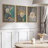 1 quadro trio geometria abstrata dourado