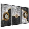 quadro trio simbolos preto e branco preto