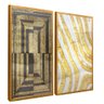 quadro duo ouro abstrato dourado reflexo