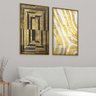 1 quadro duo ouro abstrato dourado