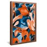 quadro veludo azul e laranja madeira
