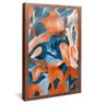 quadro veludo azul e laranja madeira reflexo