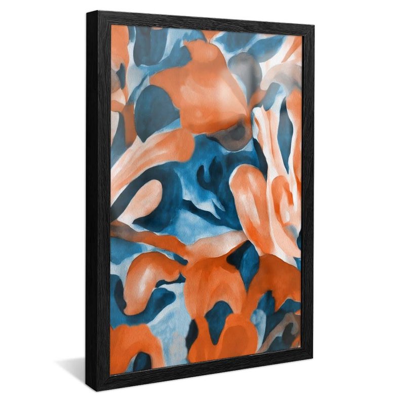 quadro veludo azul e laranja preto reflexo