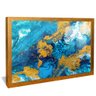 quadro onda azul e dourada dourado reflexo
