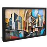quadro vila geometrica preto reflexo