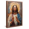 quadro jesus cristo sermao vitral madeira