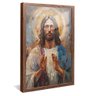 quadro jesus cristo sermao vitral madeira reflexo