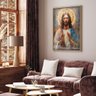 1 quadro jesus cristo sermao vitral madeira