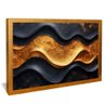 quadro ondas negras e douradas dourado