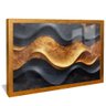quadro ondas negras e douradas dourado reflexo