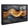 quadro ondas negras e douradas preto reflexo