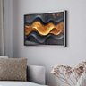1 quadro ondas negras e douradas preto