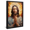 quadro vitral jesus cristo rezando preto