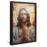 quadro vitral jesus cristo rezando preto reflexo