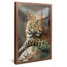 quadro retrato onca pintada madeira reflexo