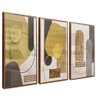 quadro trio recortes em ouro madeira reflexo