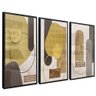 quadro trio recortes em ouro preto reflexo