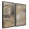 quadro duo interior arvore em dourado preto reflexo