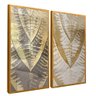 quadro duo marcas douradas folhas dourado reflexo
