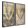 quadro duo marcas douradas folhas preto reflexo