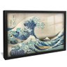 quadro decorativo a grande onda de kanagawa k houkai v1342 moldura preta com vidro