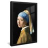 quadro decorativo menina com brinco de perola de vermeer v1343 moldura preta com vidro
