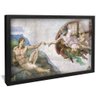 quadro decorativo a criacao de adao de michelangelo v1138 moldura preta com vidro